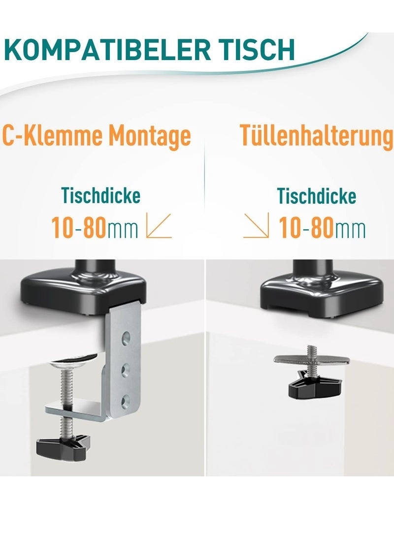 Single Monitor Arm - Single 13-32 Inch VESA 75x75/100x100mm