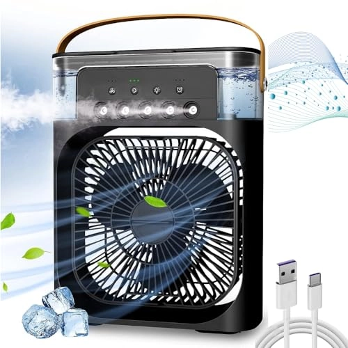 Portable Air Conditioner Fan - Mini Evaporative Air Cooler 7 Colors LED Light