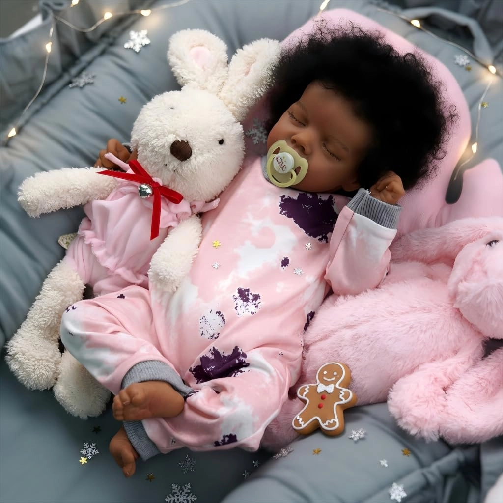 BABESIDE Reborn Baby Doll - 20 Inch Vinyl Cloth Body Black Ages 3+