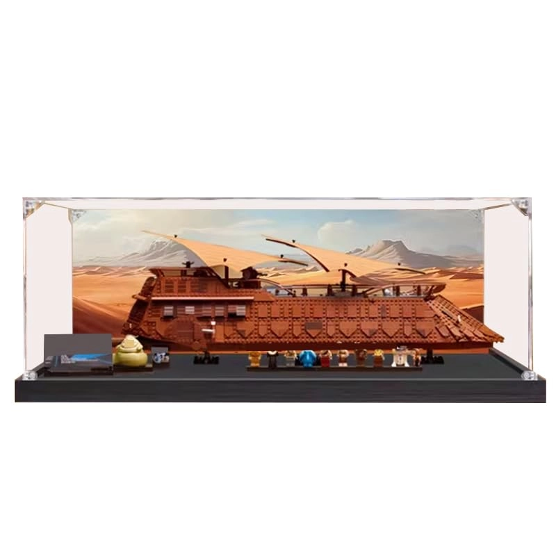 Clear Acrylic Display Case for Lego SW 75397 - 32.67x11.81x11.81in. Black Bottom+alloy Edge