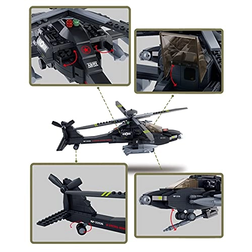 Ah-64 Apache Helicopter + Sluban Soldier - Army 293pcs