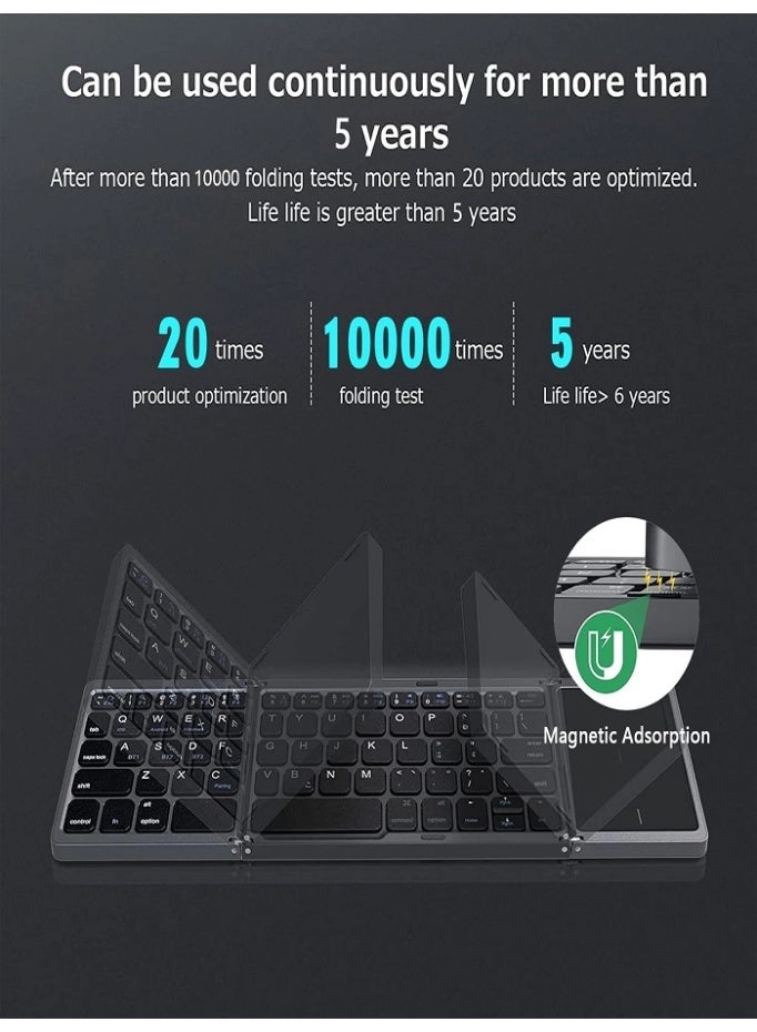 Foldable Bluetooth Keyboard with Touchpad - EN Wireless