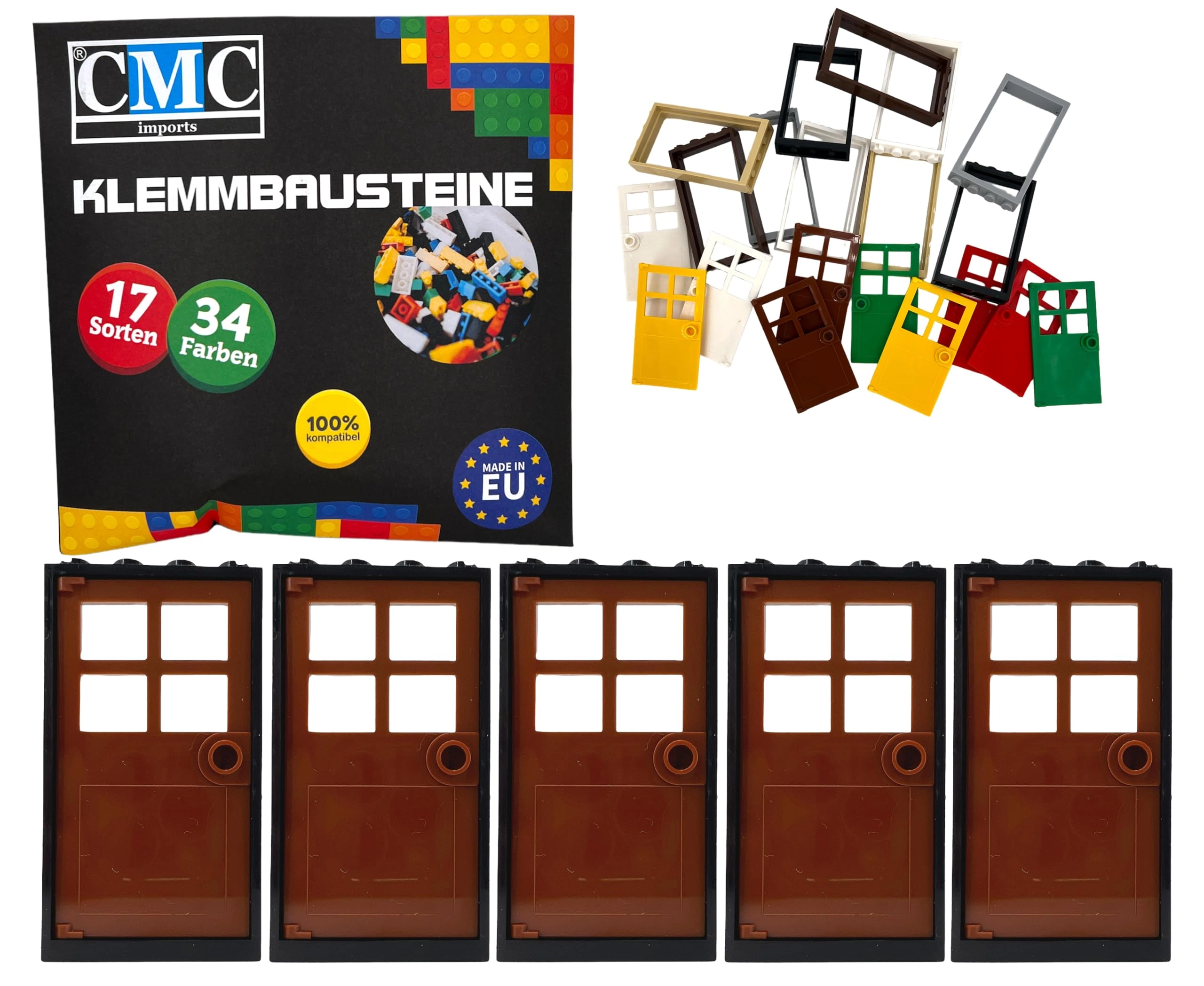 Door Frame - Beige 5 pcs + Door Leaf - Green