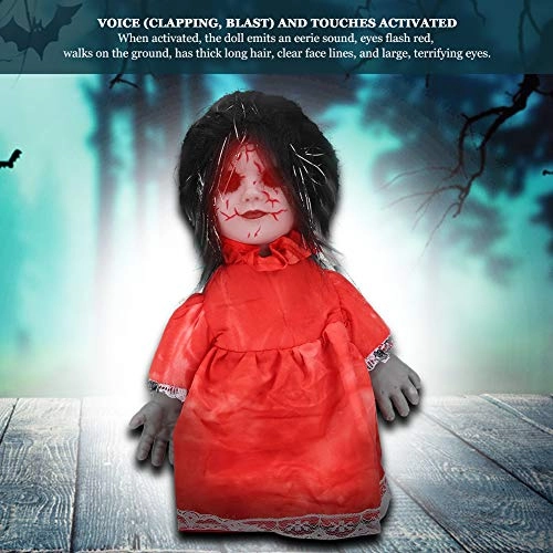 Scary Walking Doll - Battery Operated Voice Control Black Hair