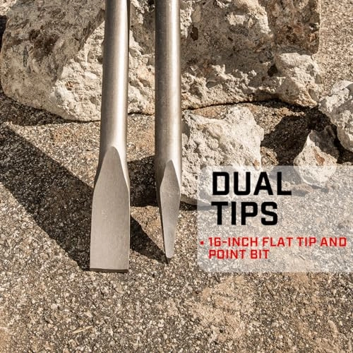 Flat & Point Chisel Bit Set - 1-1/8" Hex Size 2-Piece