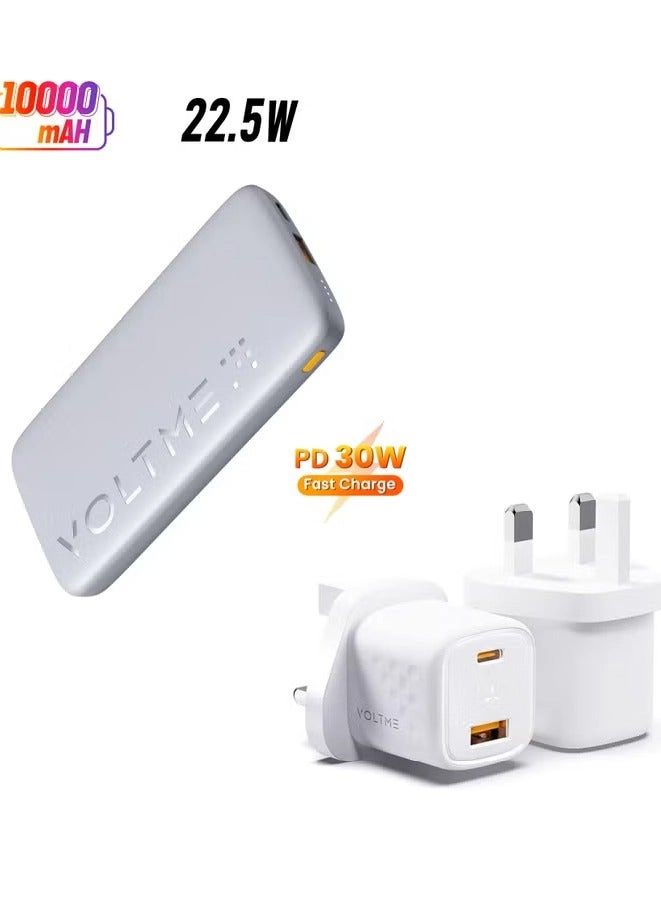 VOLTME 10000mAh Power Bank + 30W Fast Wall Charger