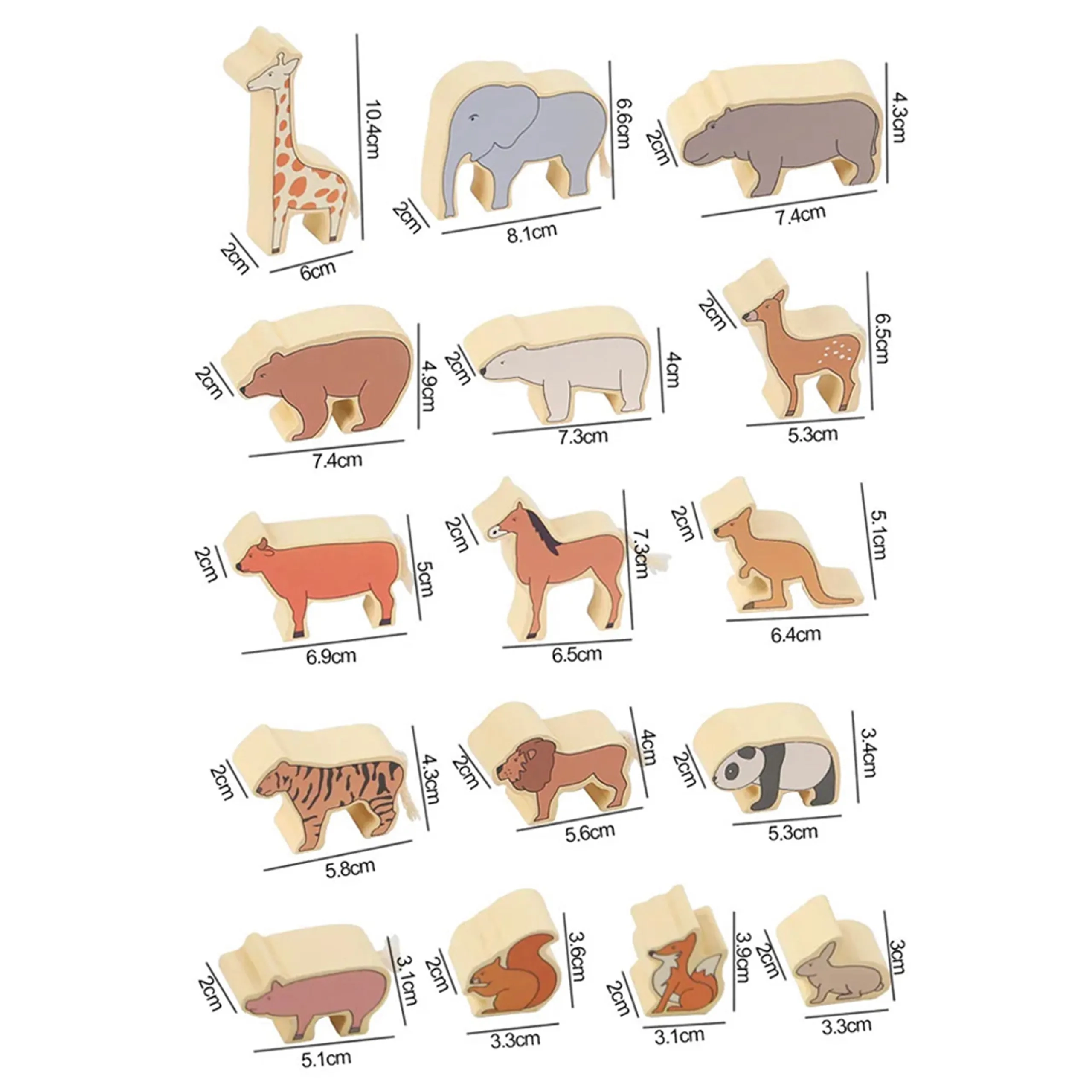 Animals Set - 3 years+ 16 pieces