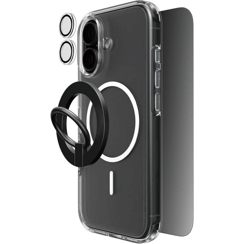 Clear Case - MagSafe for iPhone 17 + Privacy Tempered Glass + Camera Lens Protector + Magnetic Stand
