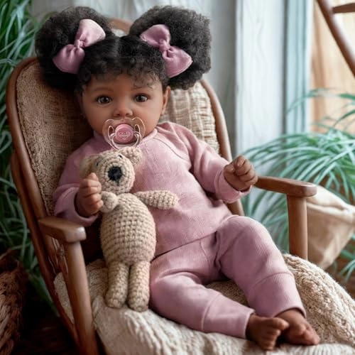 Reborn Baby Doll - 20 Inch Soft Body Black Girl Ages 3+