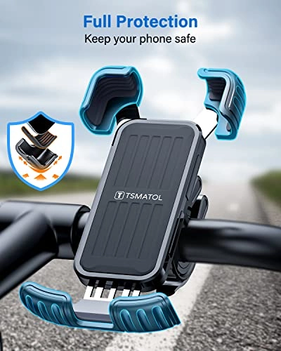 Universial Phone Holder for Bike - Rotatable Handlebar Mount Fits iPhone 14