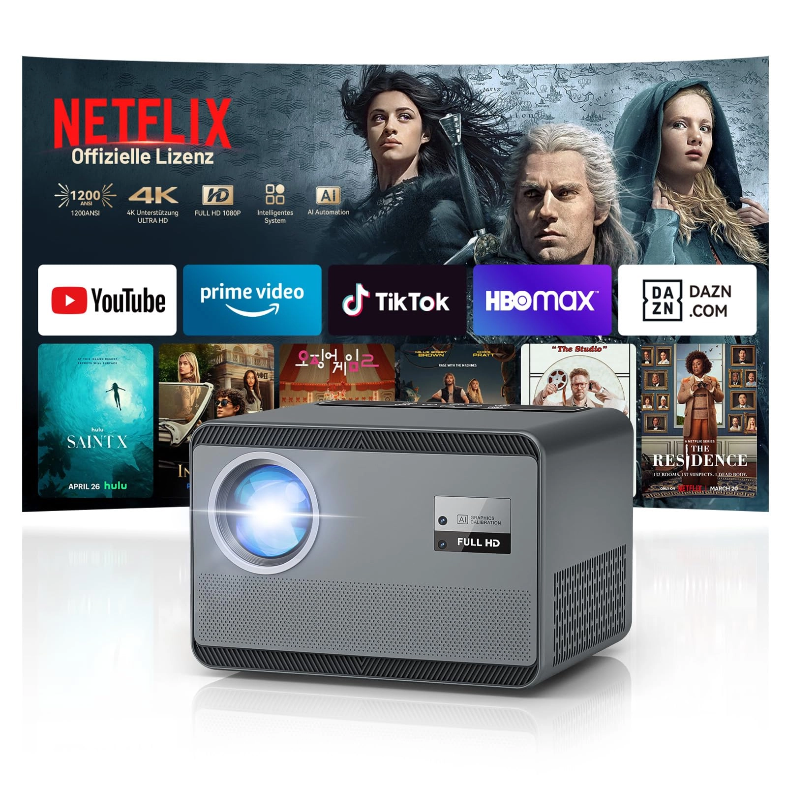 ZOOMCAT 4K Smart Projector - 1200 ANSI 3840 x 2160