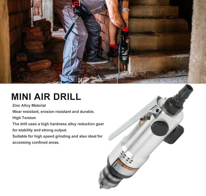 Straight Air Drill - 3/8in Zinc alloy 2200rpm