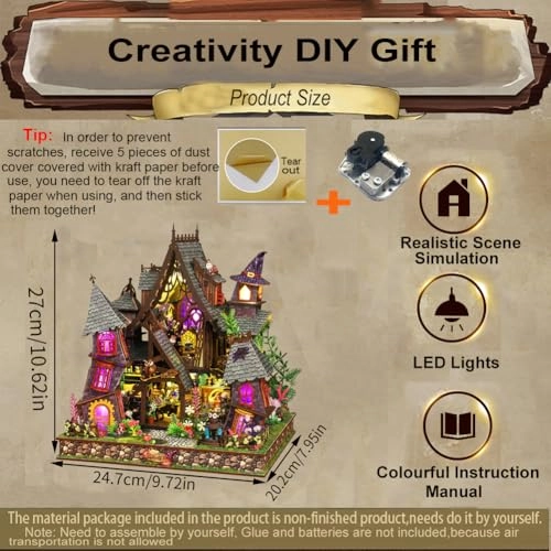 Miniature Wooden Dollhouse Furniture Kit - Creative Room 1:24