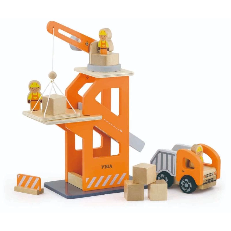 Crane Lift with Dumper - Wooden Suitable for 3 years & above