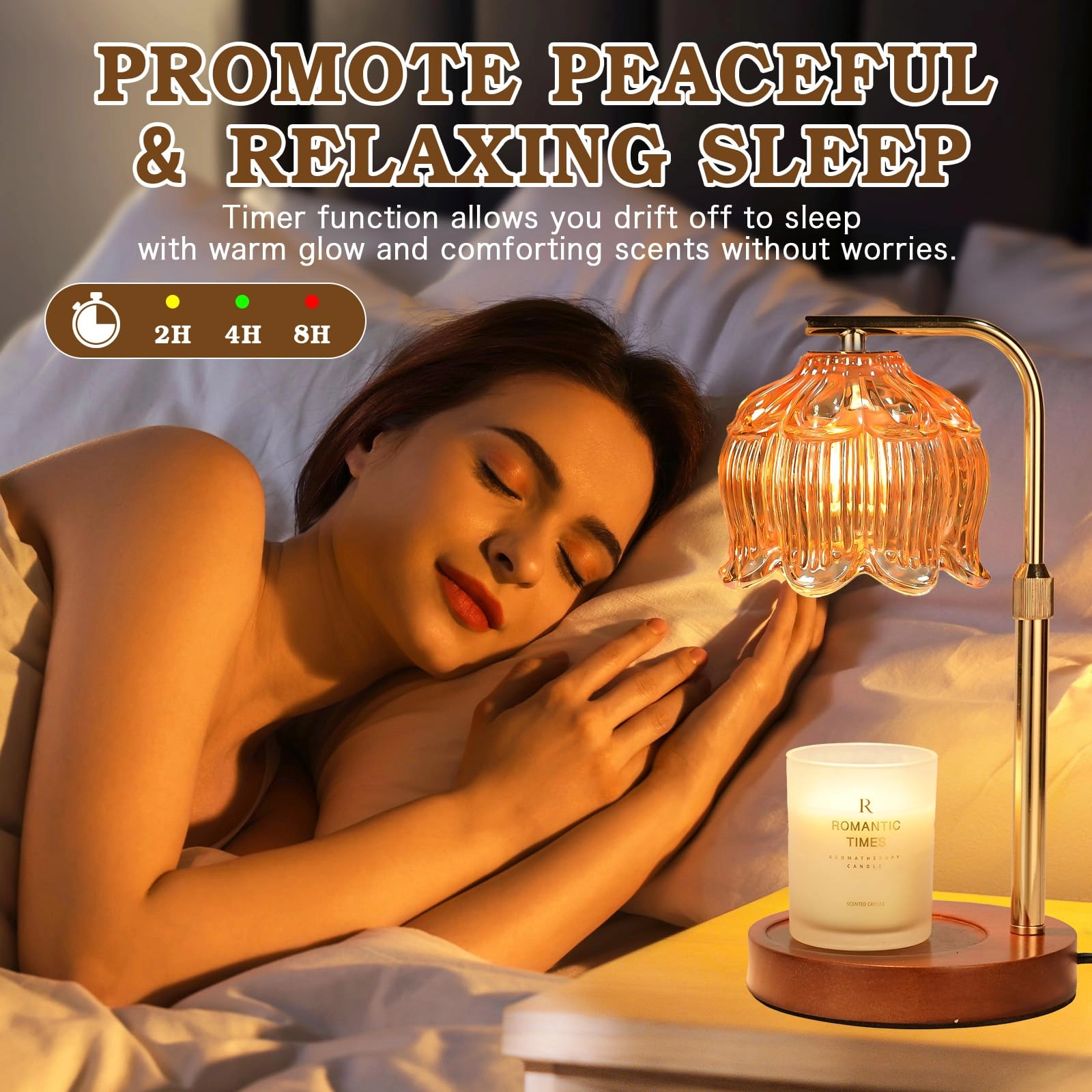Candle Warmer Lamp - Height Adjustable Timer 2 Bulbs