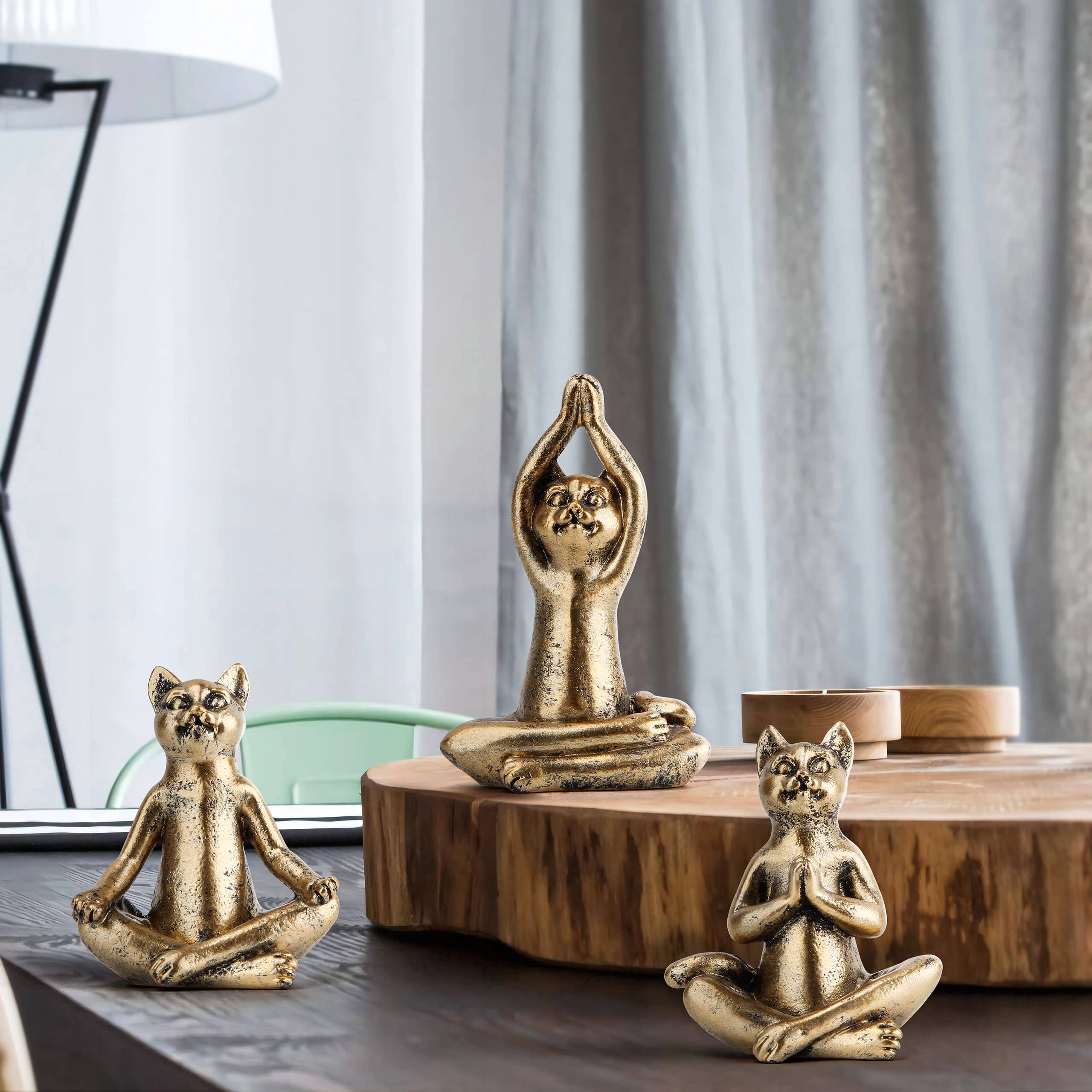 Yoga Cat Statues - Resin