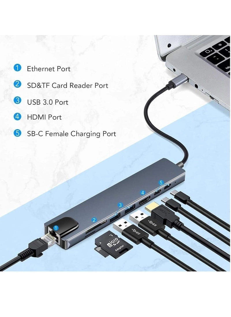 USB-C Multiport Hub Adapter - 4K HDMI Gigabit Ethernet