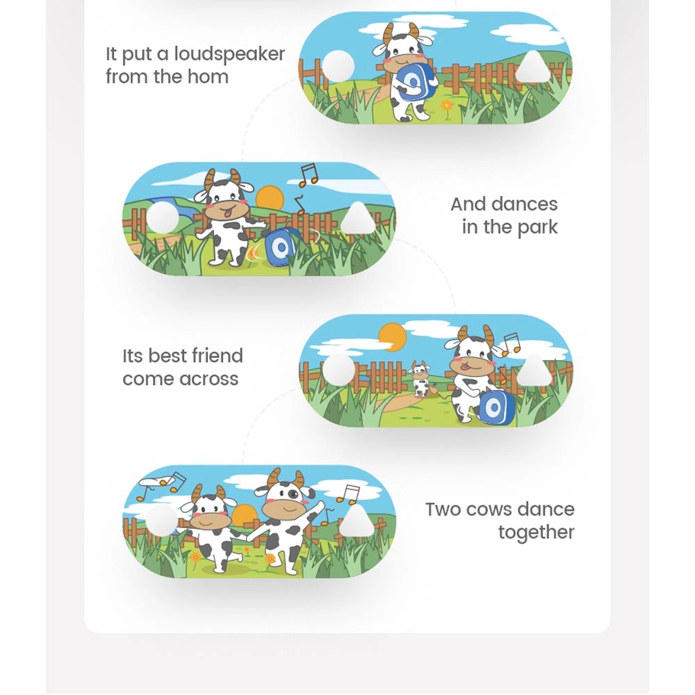 Cute Cow Multifunctional Plastic Electric Organ - 18 Suitable for 3 months & above