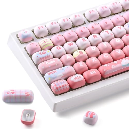 YUNZII Cute Pink Ice Cream Custom Keycaps