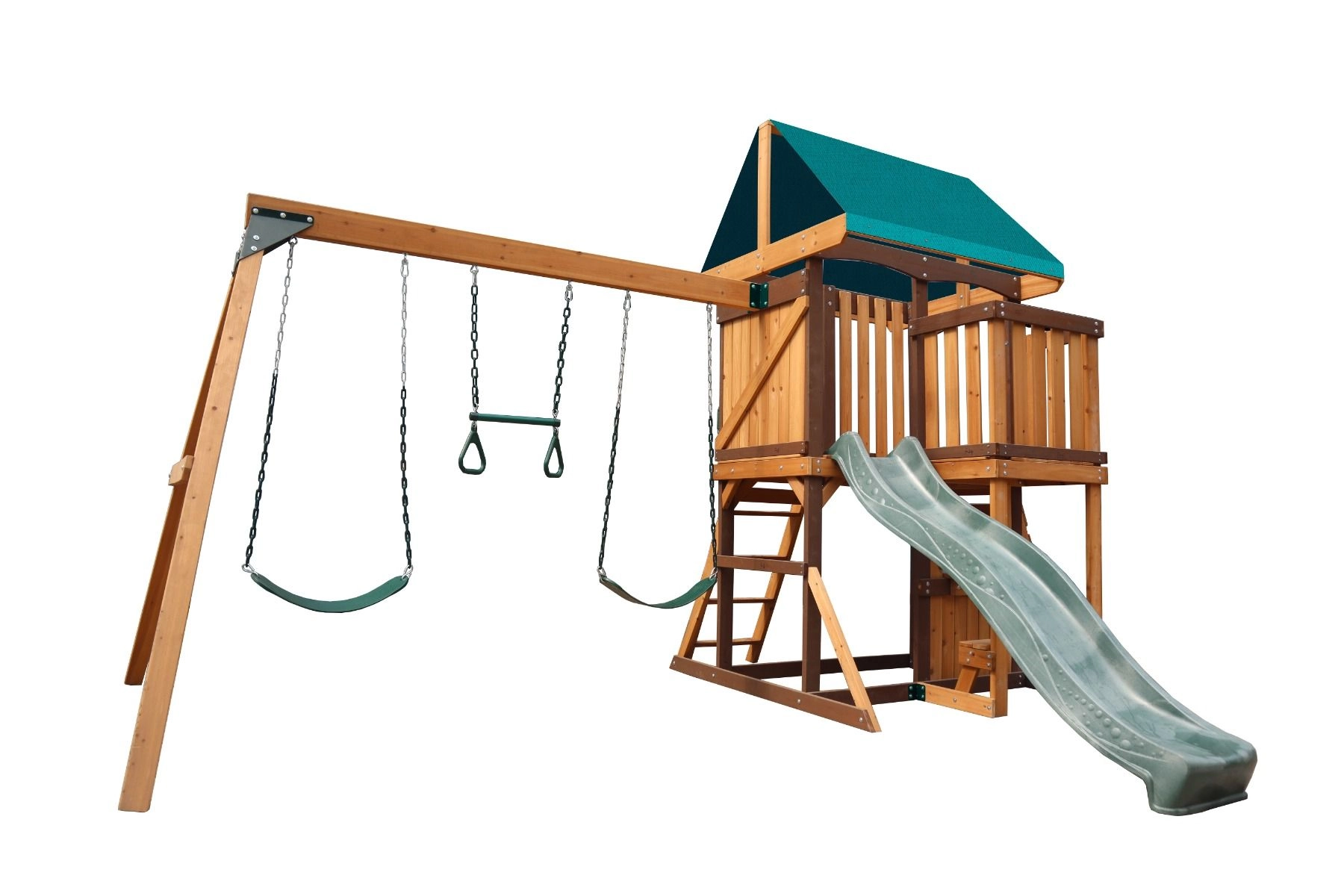Logan Swing Set & Playhouse - Balcony 480 x 330 x 295 cm