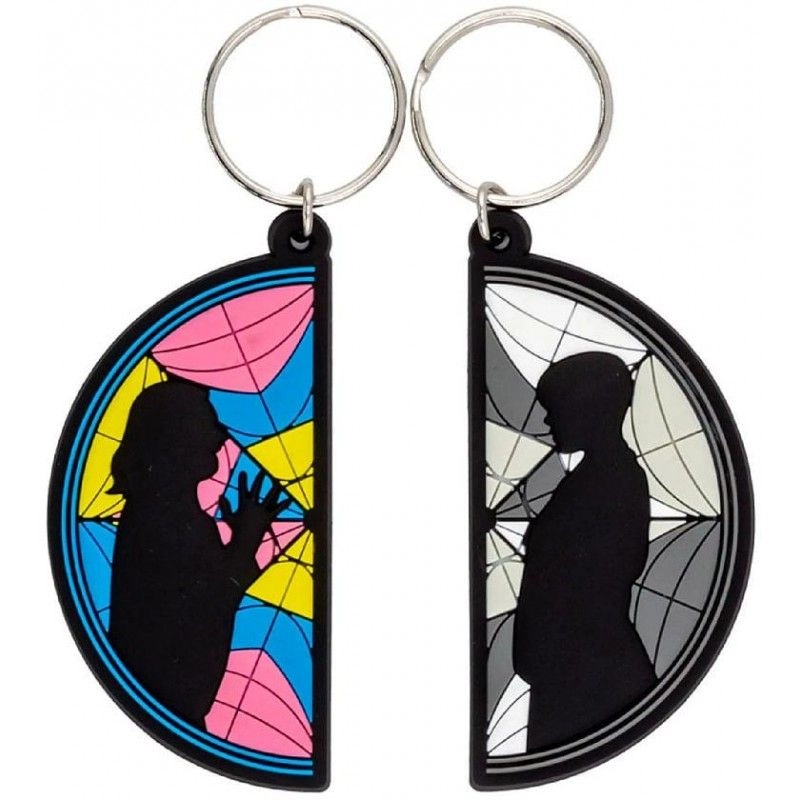 PYRAMID Rubber Keychain - Wednesday and Enid