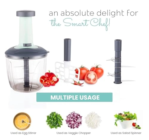 Push Chopper - 1100ml 6 Sharp Stainless Steel Blades