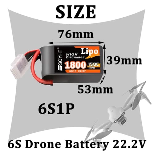 Lipo Battery 6S - 22.2V 1800mAh 150C XT60