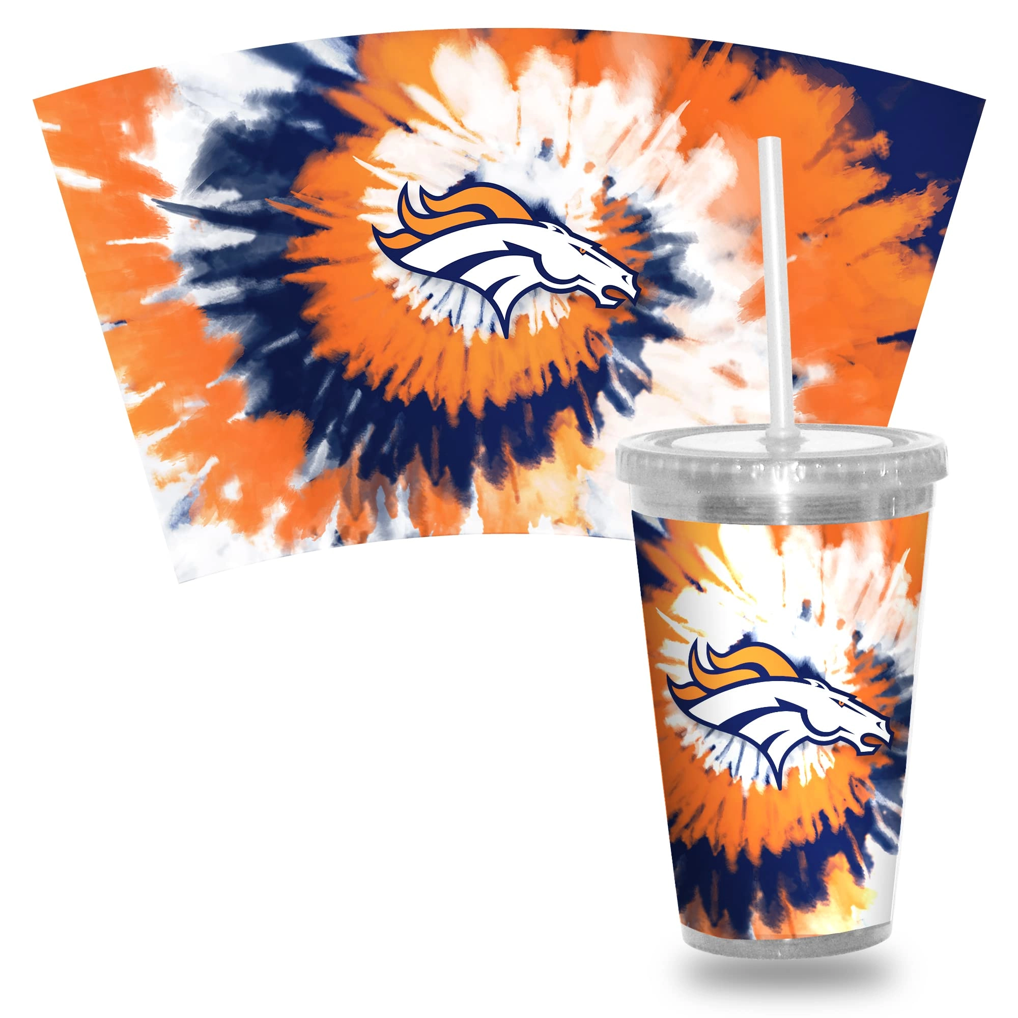 NFL Football Metallic Tie Dye Tumbler - 473ml