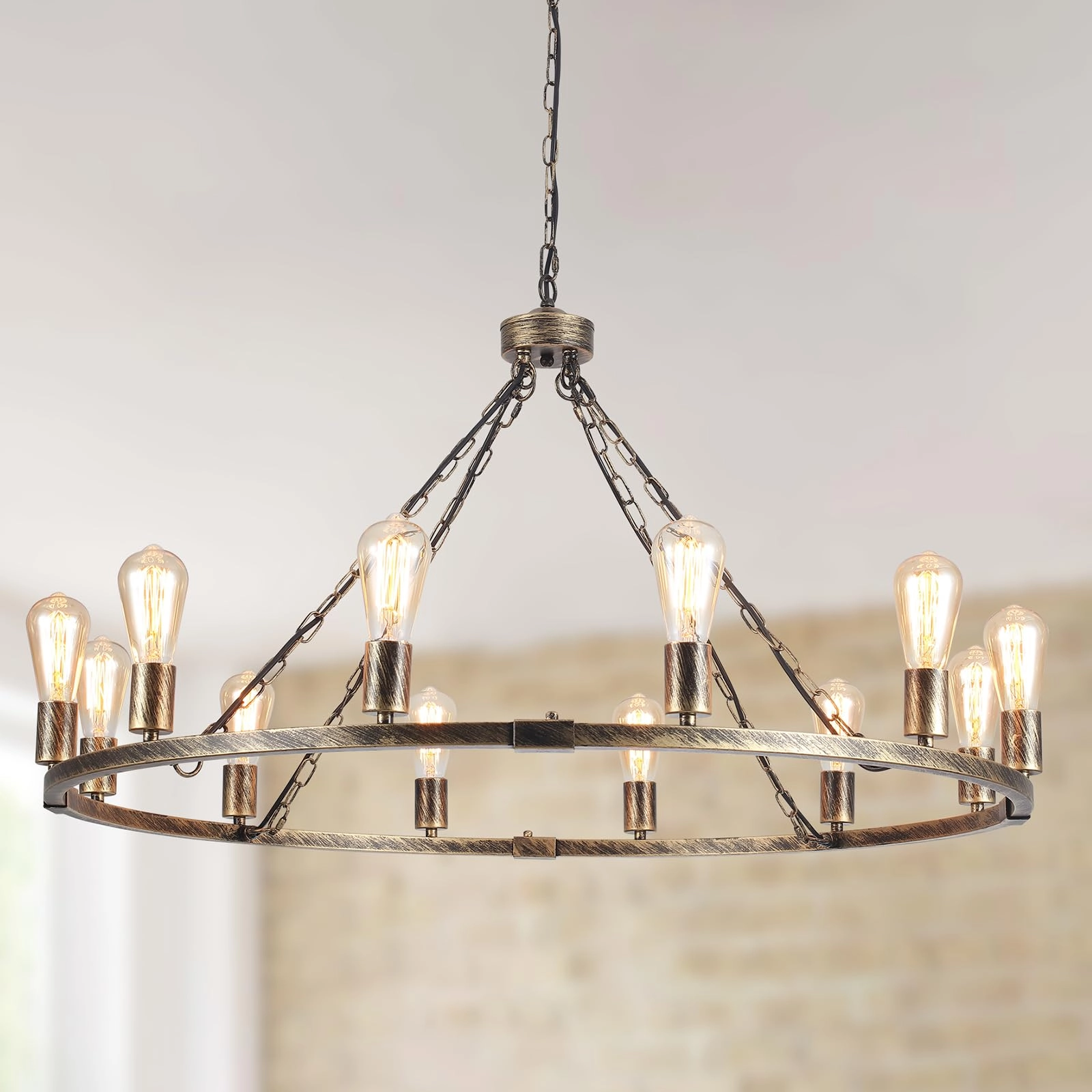 Vintage Wagon Wheel Chandeliers