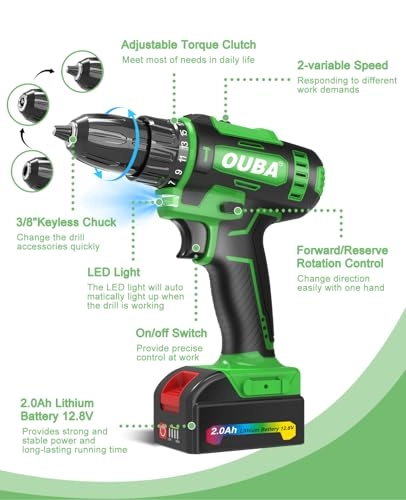 Power Drill Cordless - 2000 Milliamp Hours