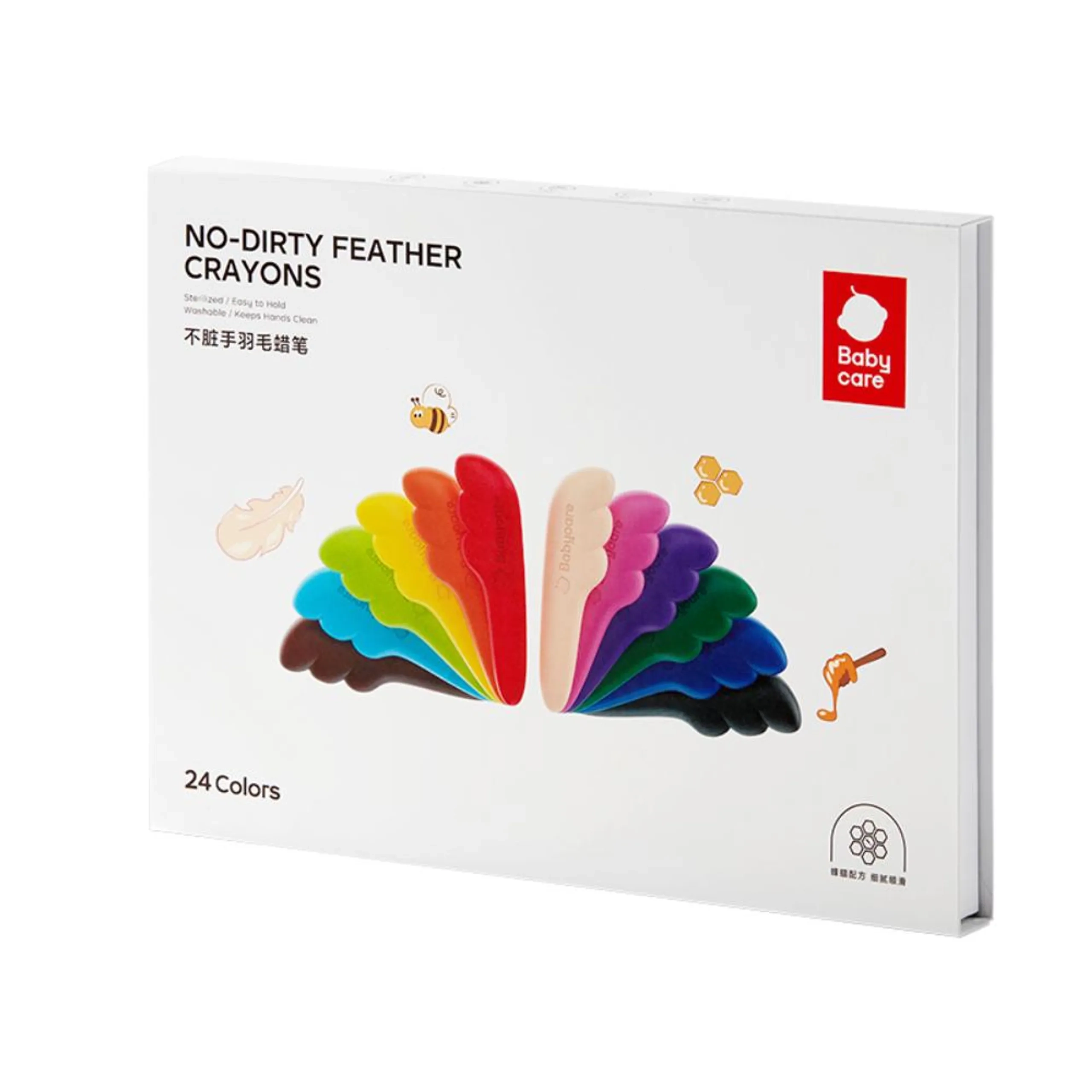 Babycare No-Dirty Feather Crayons - Beeswax Mess-Free