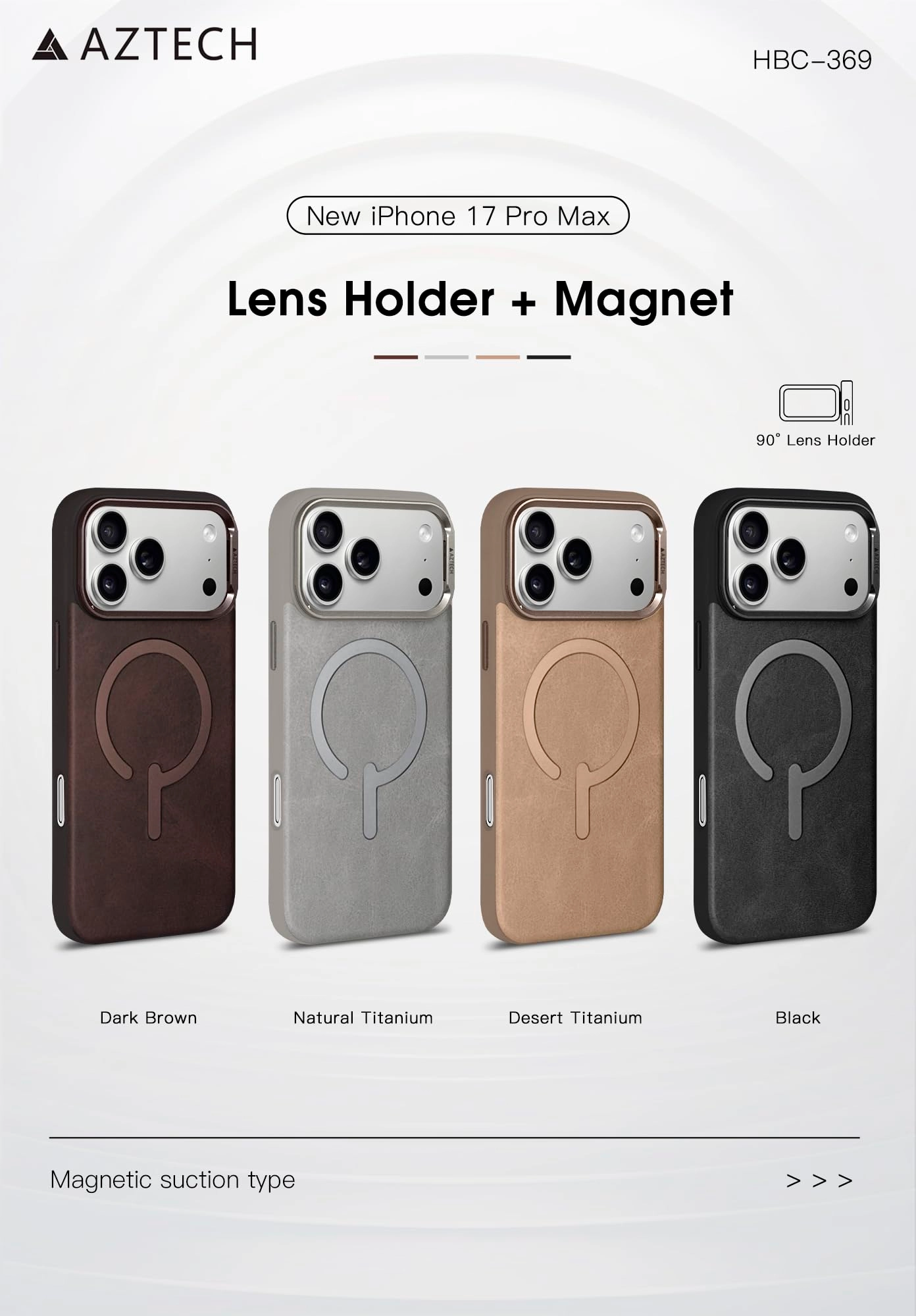 Premium Leather Case Full-Wrap Magnetic Cover with MagSafe for iPhone 17 Pro