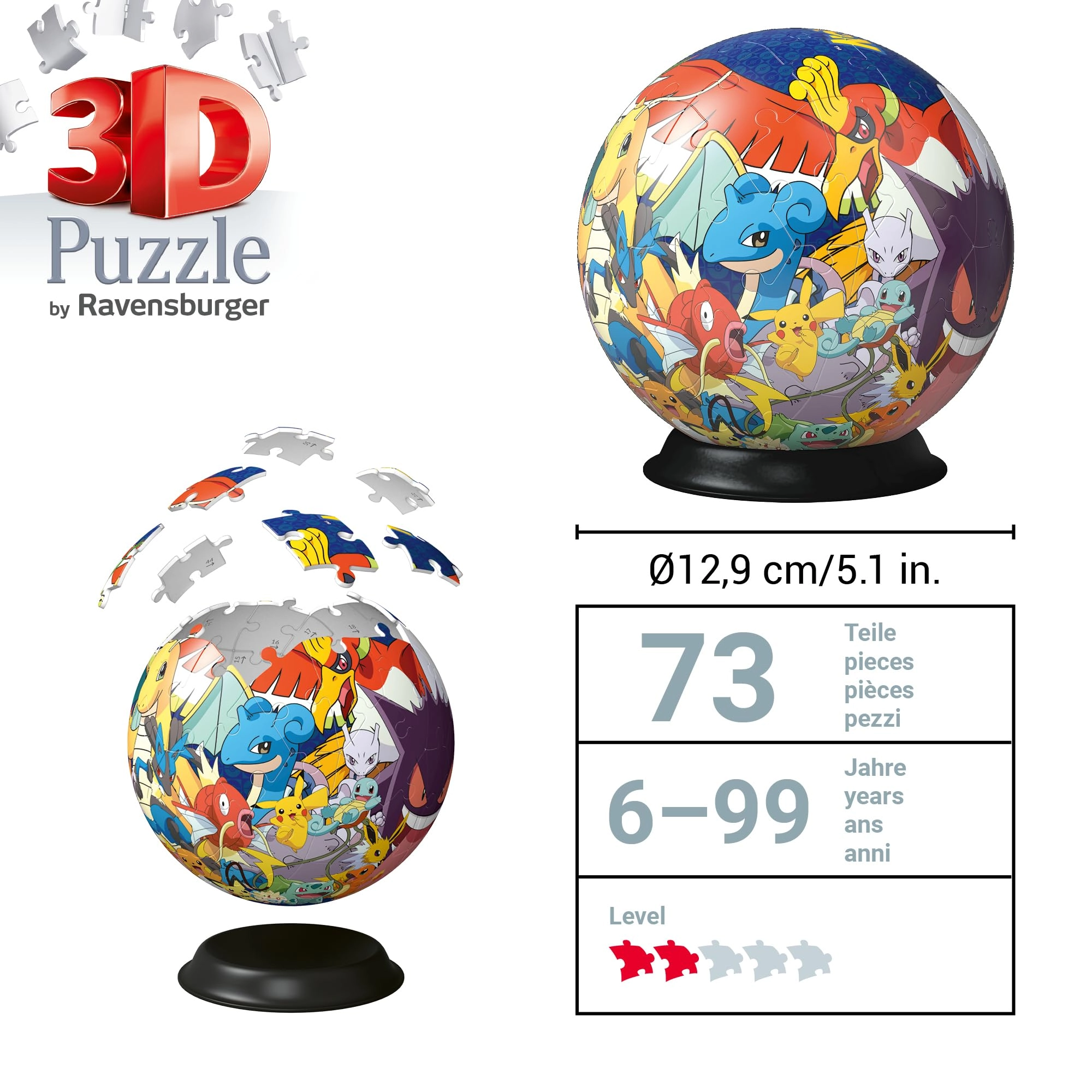 Pokemon 3D Puzzle Ball (11785) - 72 pcs