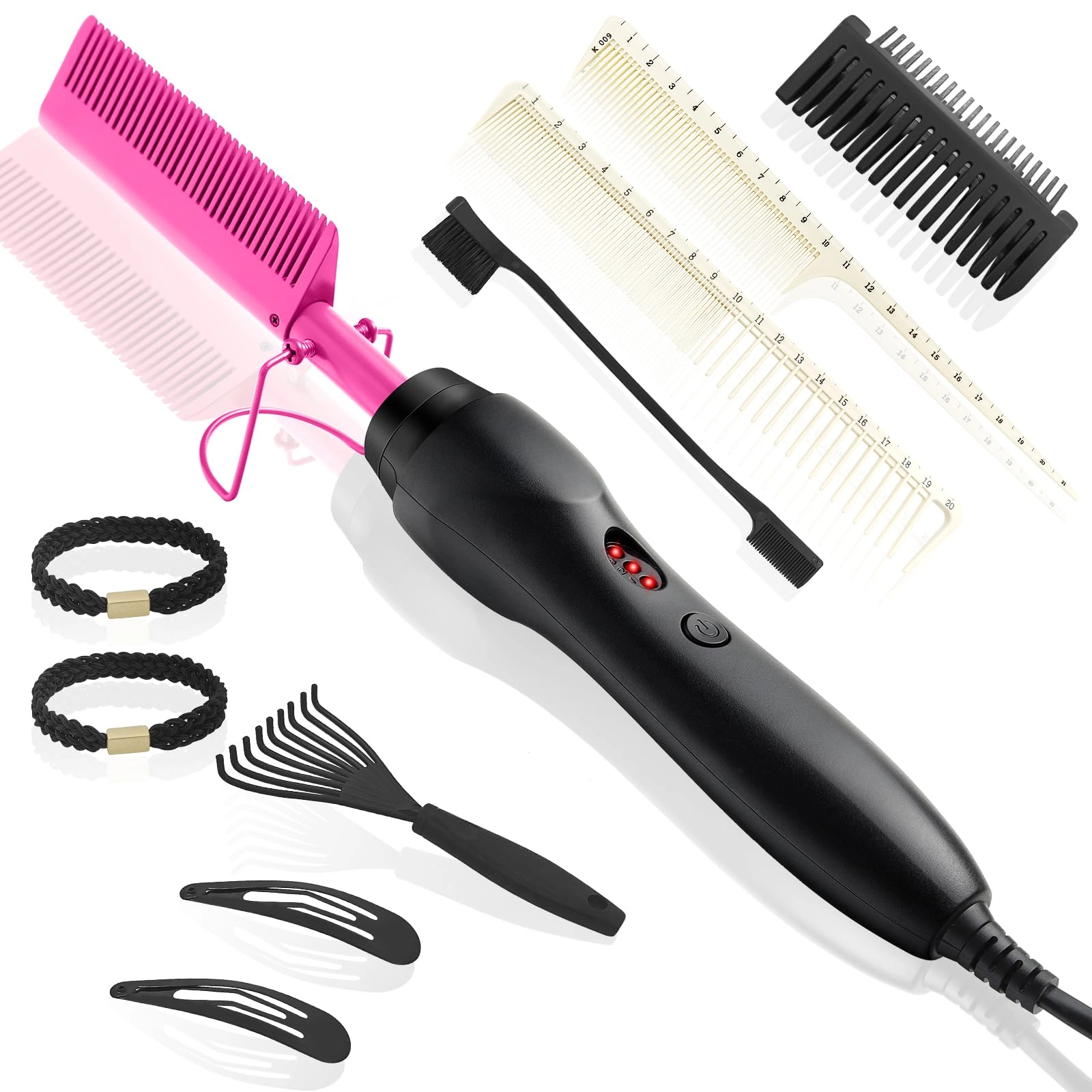 Electric Hot Comb - 12 Inch Multicolored Anti-Scald