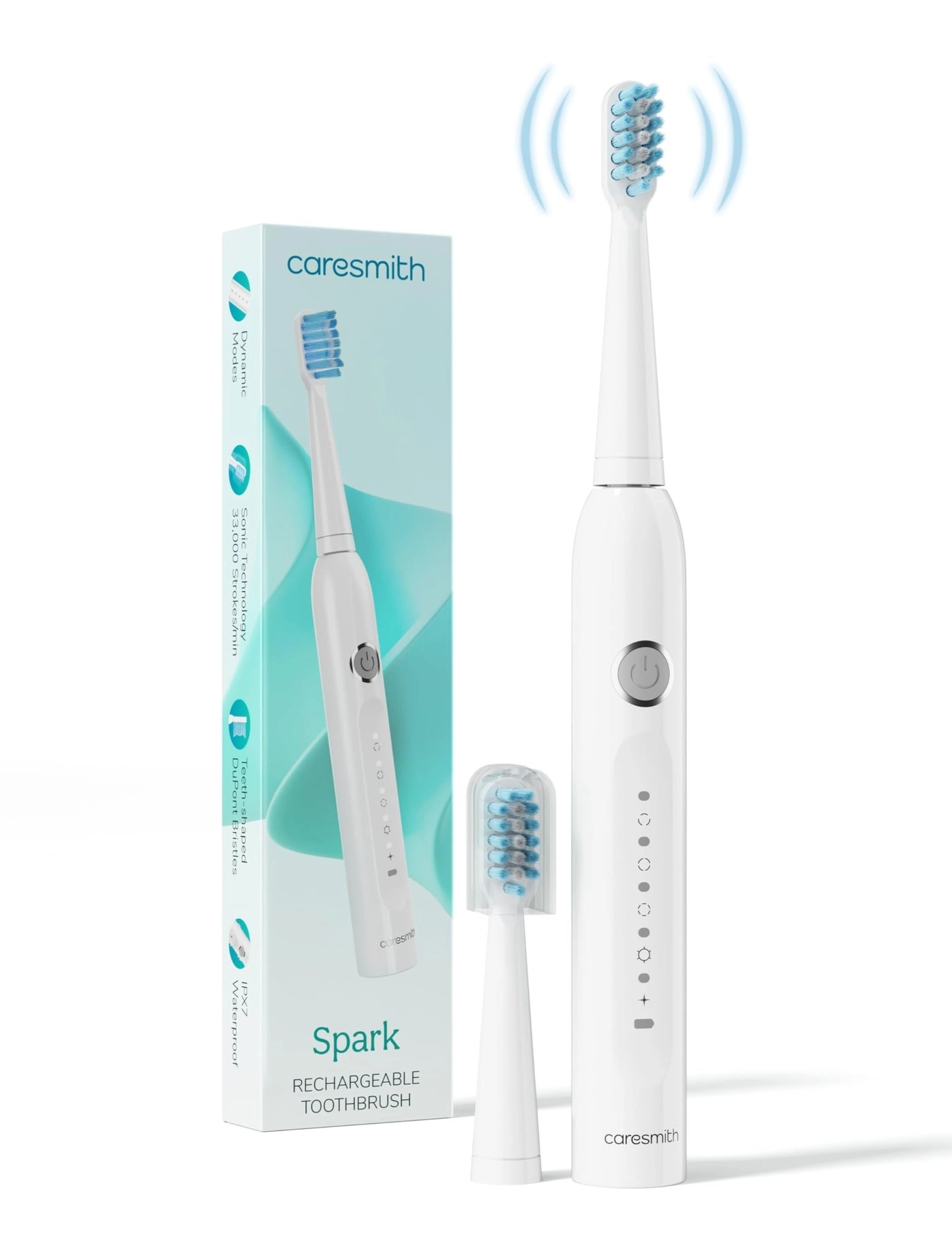 CARESMITH SPARK - Rechargeable 2 Brush Heads 5 Modes