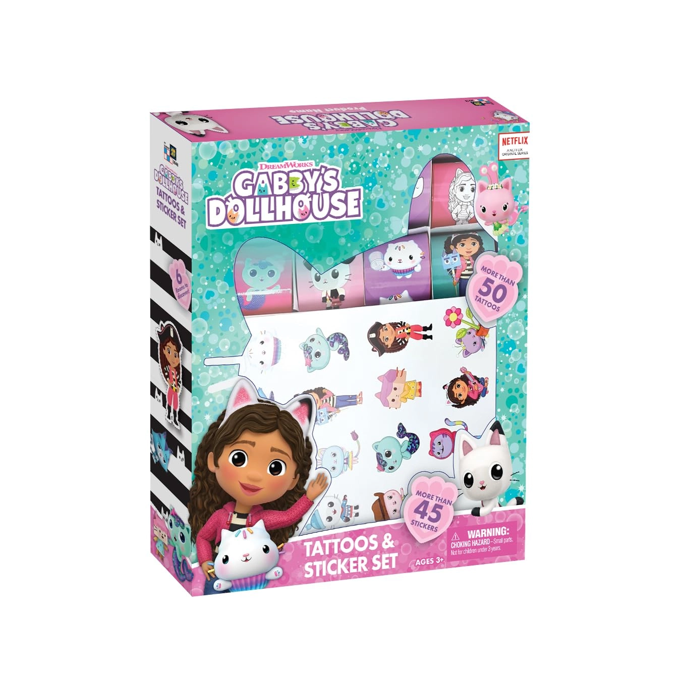 Gabby's Dollhouse Mosaic, Stickers & Tattoo Set - 50 piece(s) Markers