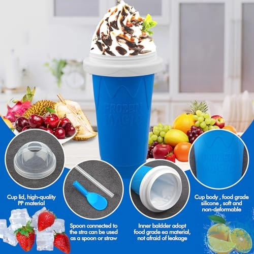 Slushy Maker Cup - 2 in 1 Straw and Spoon