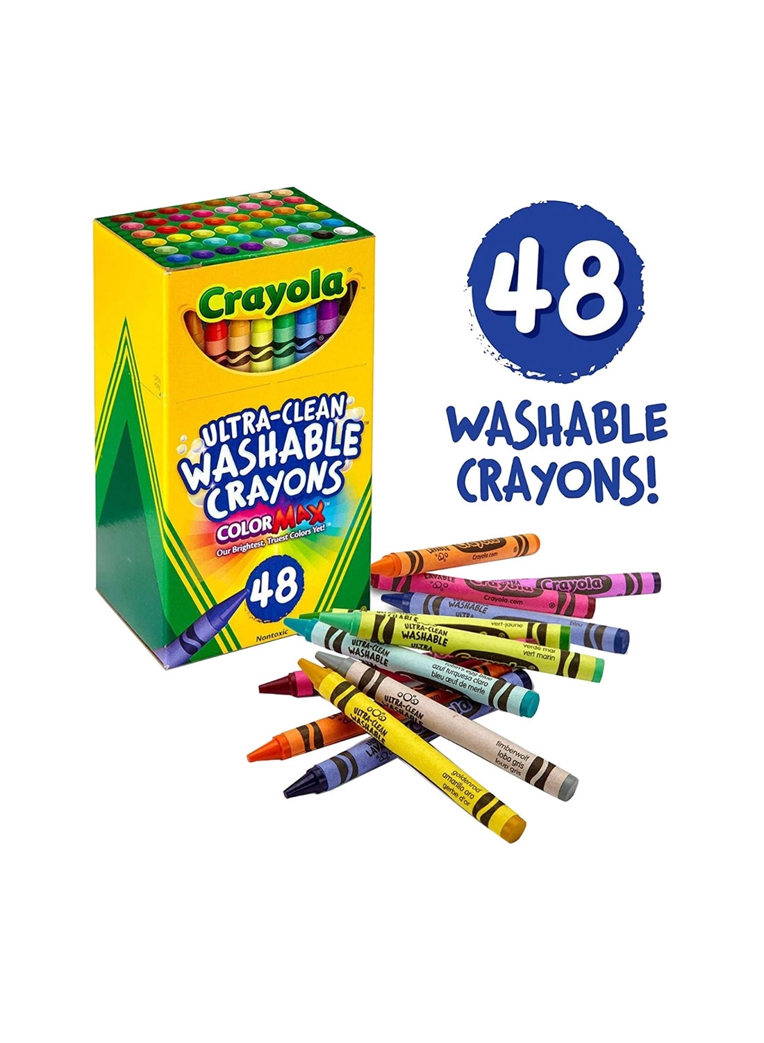 Ultra-Clean Washable Crayons - 48 Pcs