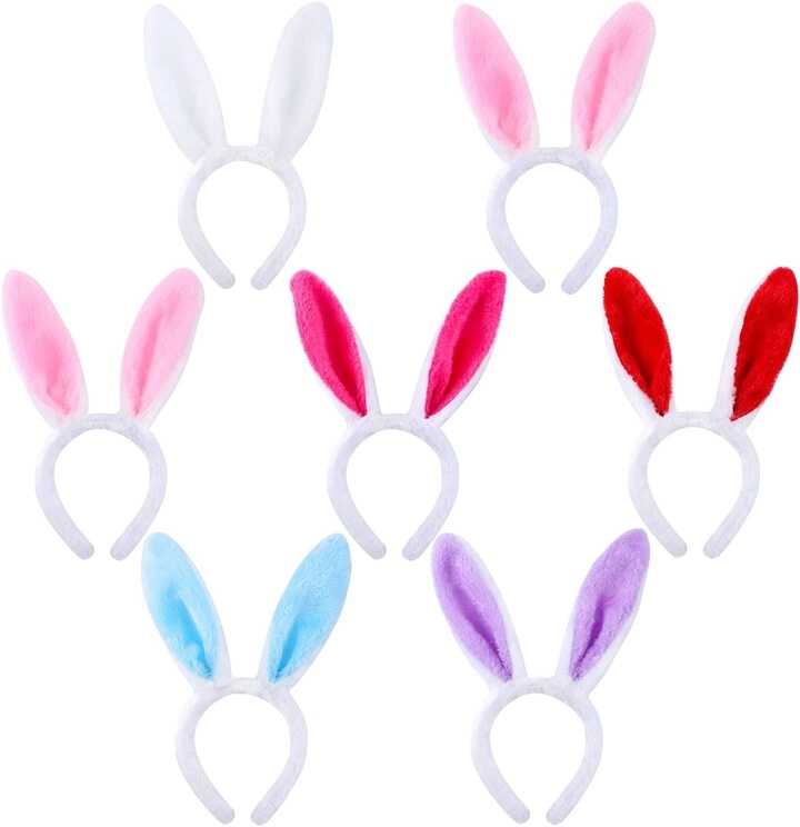Ideas For Brands Plush Bunny Ear Headbands - 6.5 inches 7 Pieces