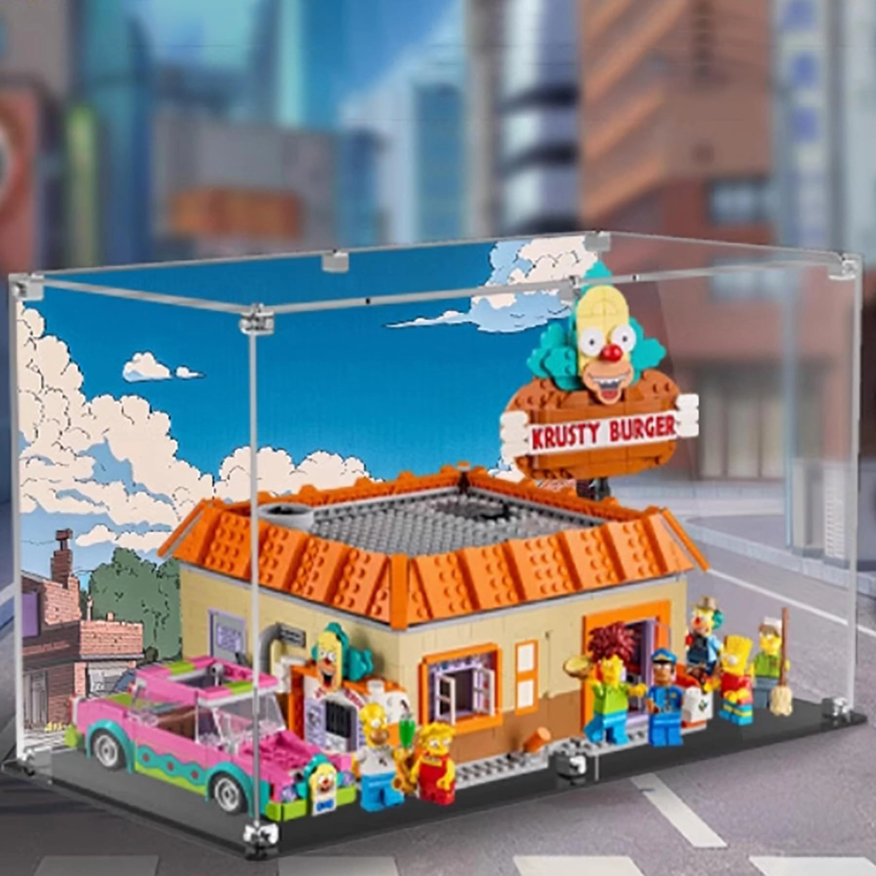 KAIFEITYE Display Case for Lego 10352 - The Simpsons: Krusty's Burgers