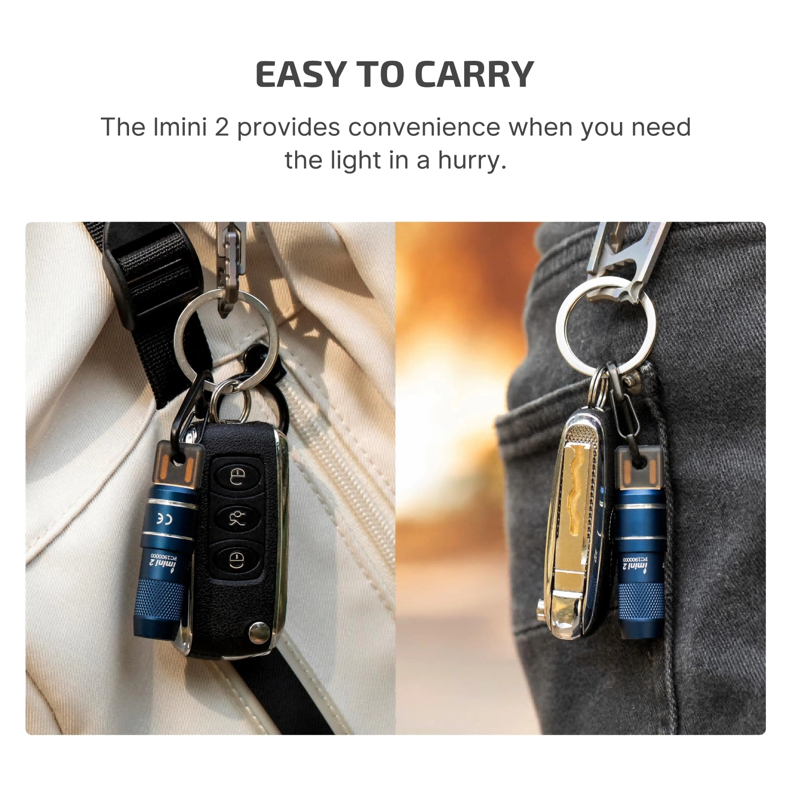 IMINI 2 Keychain Flashlight Rechargeable (50lm)