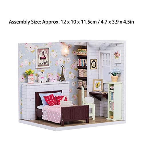 Miniature Dollhouse Kit - Wood 12 x 10 x 11.5 cm 2 x AAA