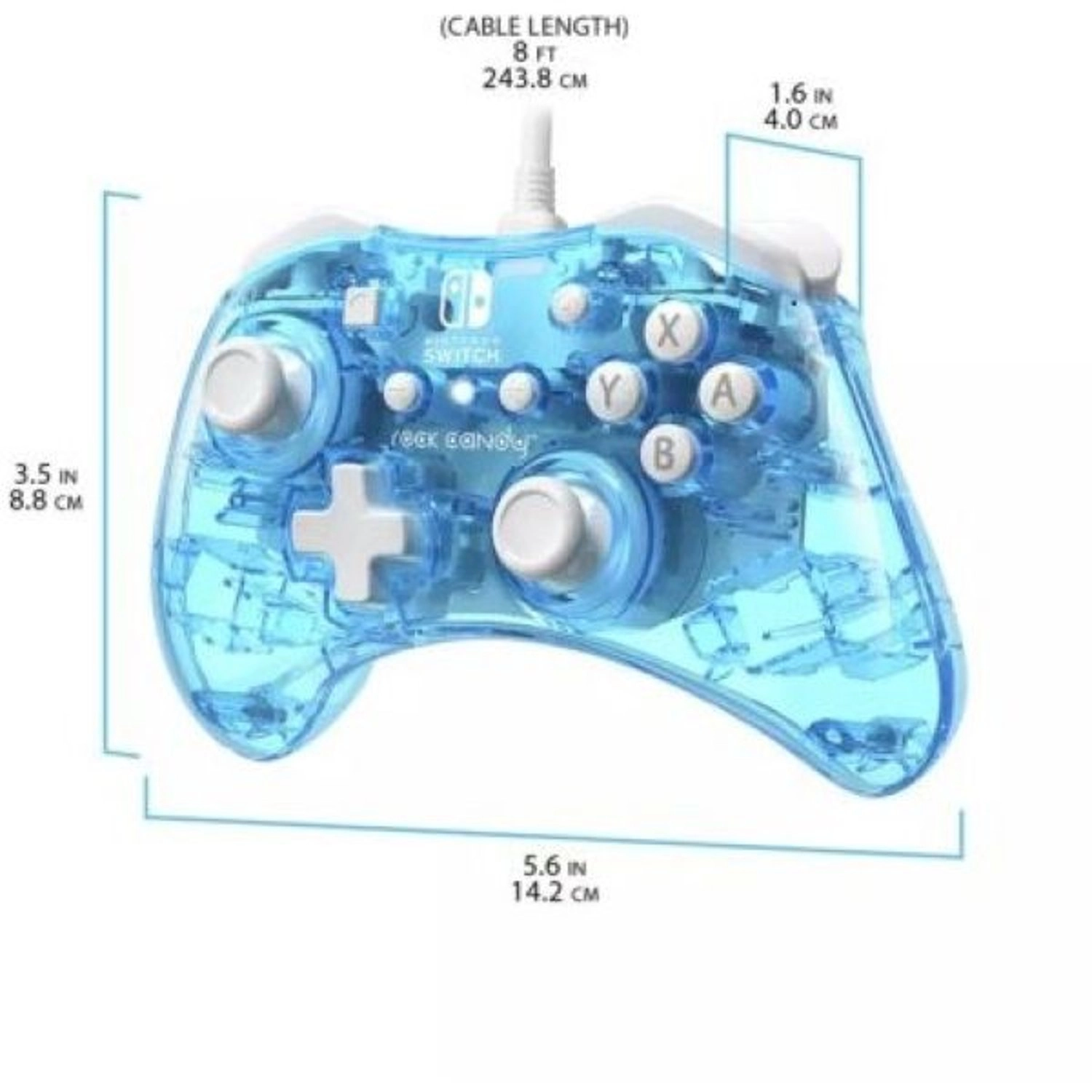 Nintendo Switch Rock Candy Wired Mini Controller - Blue