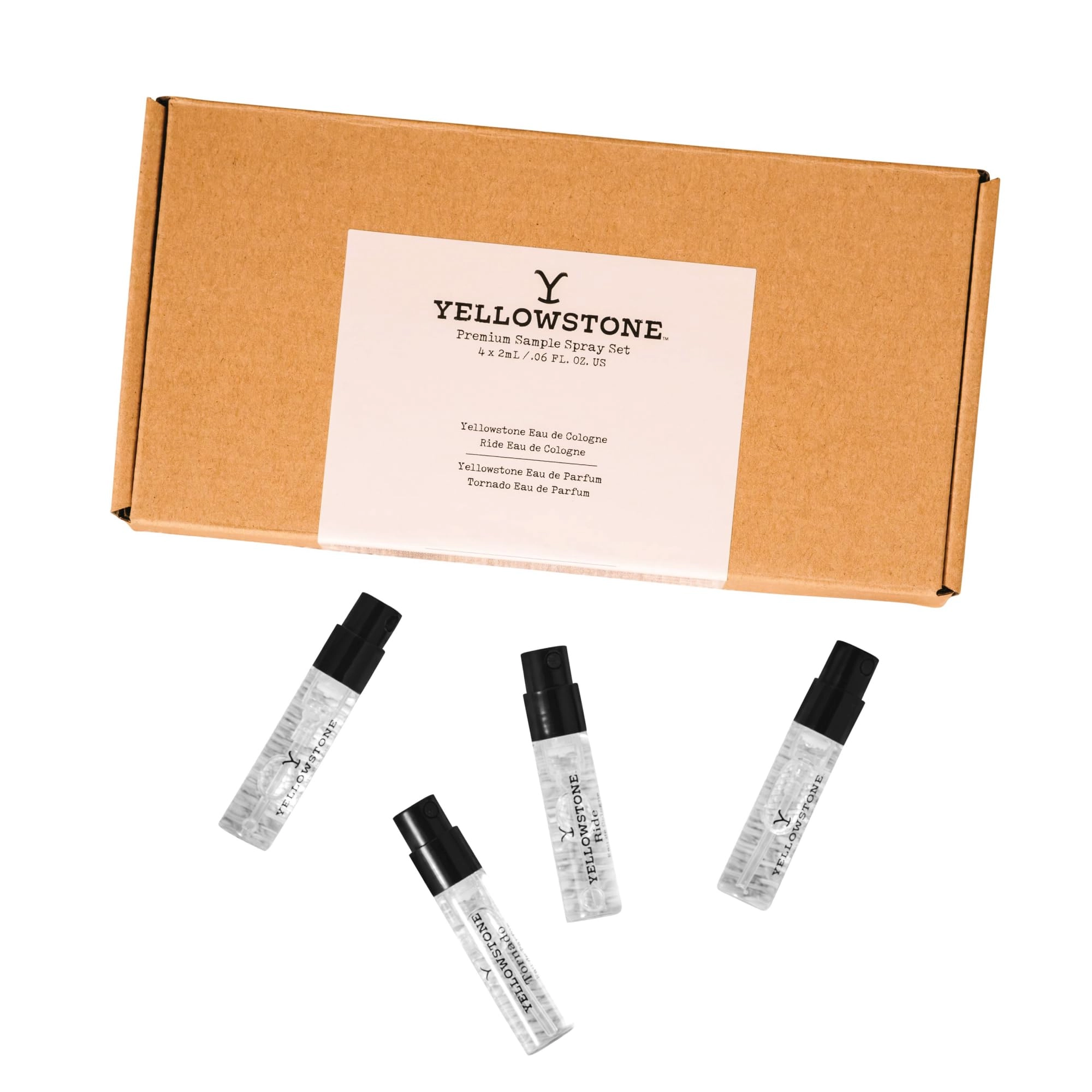 Tru Fragrance Beauty Yellowstone Original Cologne - 2 Ml Sample Set + Yellowstone Ride Cologne + Yellowstone Original Perfume + Yellowstone Tornado Perfume