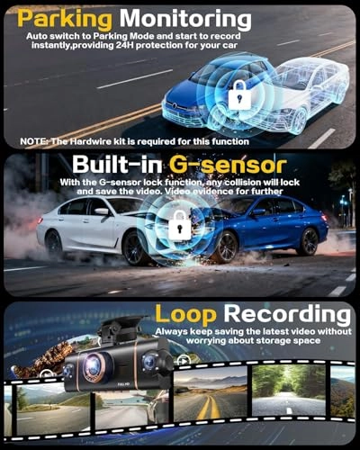 360 Dash Cam - 1080P*4 FHD