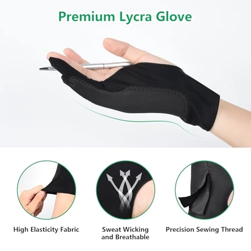 Artist Glove - 4 Pack 3.15 x 8.07 inch Black