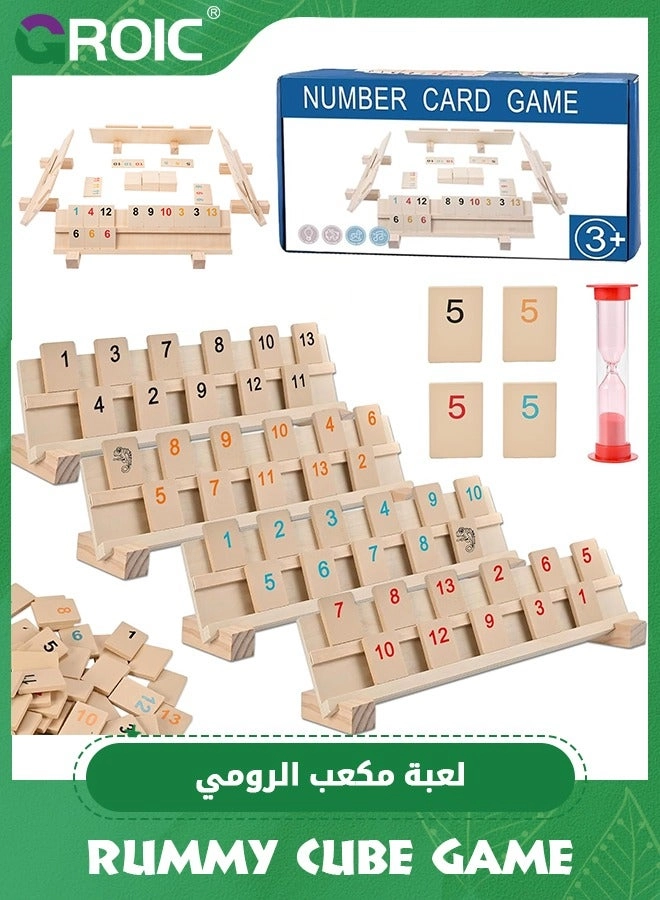 GROIC Rummy Cube - Wood 106 Tiles 4 Racks