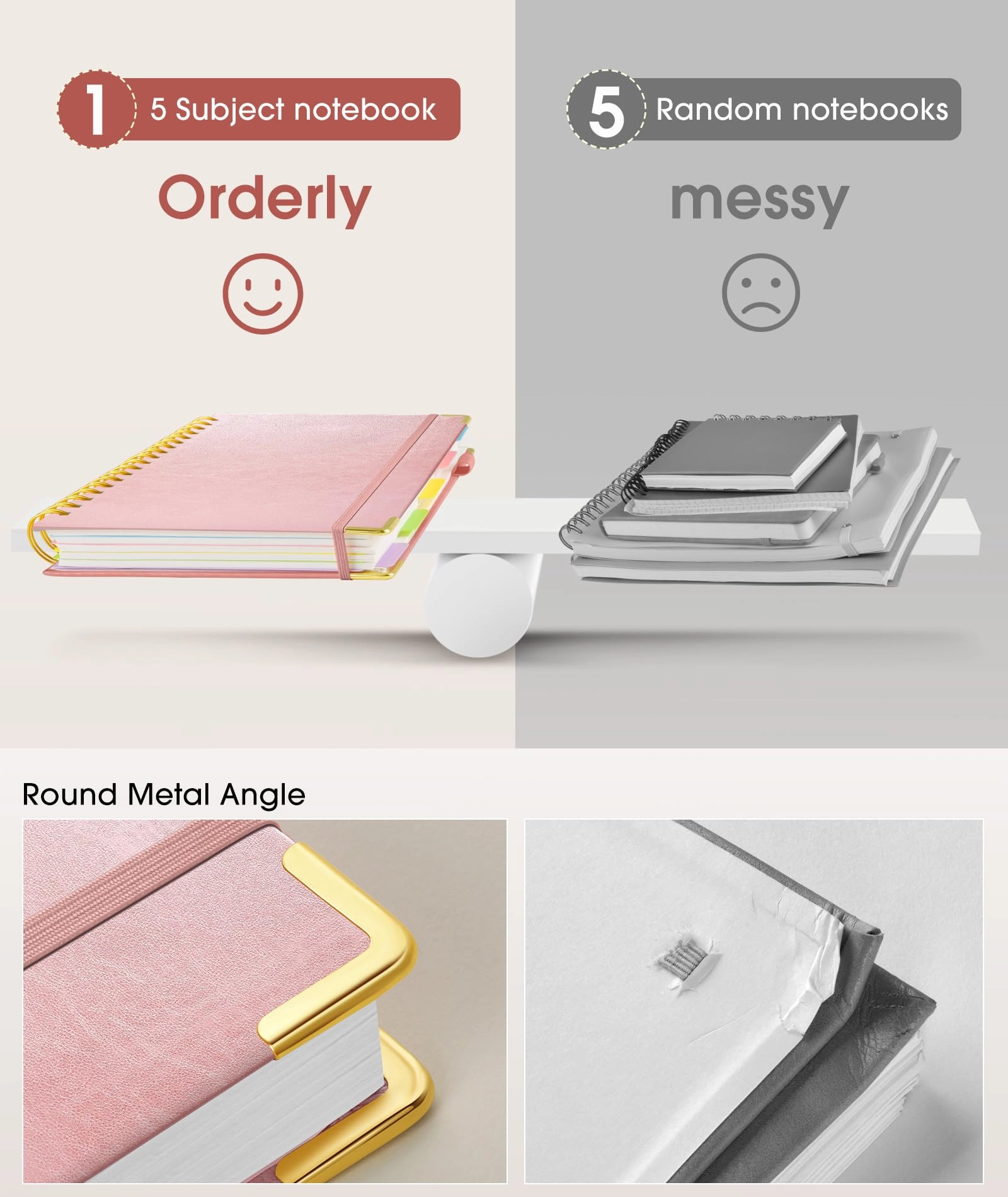 Spiral Notebook Large Hardcover - Lined 150 Sheets