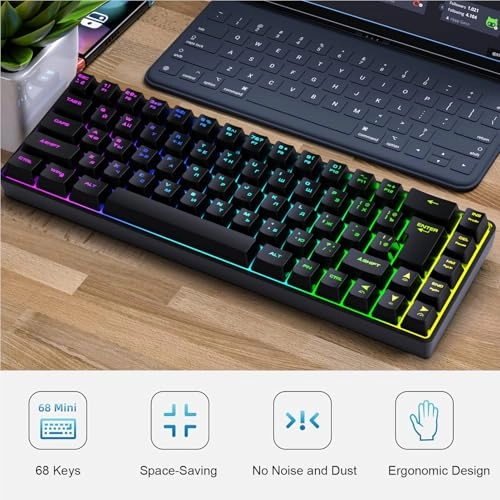 68 Key RGB Mechanical Gaming Keyboard - Wired/Wireless