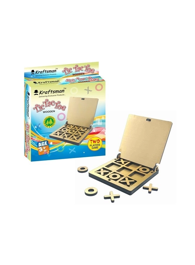 Tic Tac Toe - Wooden Mini Golden Finish